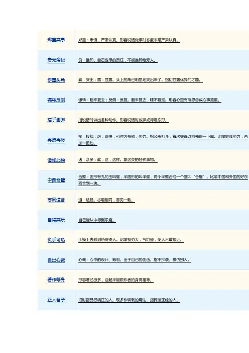 中考常考成语500个