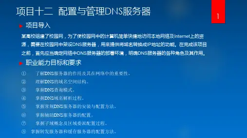 《Linux网络操作系统》课件——项目十二--配置与管理DNS服务器