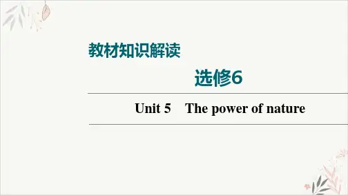 2022届高考一轮复习人教版英语选修6Unit5ThepowerofnaturePPT教学课件(双击