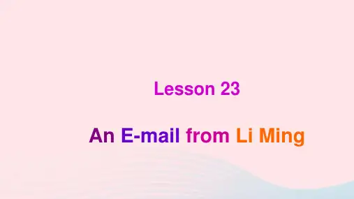 2020春五年级英语下册Unit4DidYouHaveaNiceTripLesson23AnEmailfromLiMing课件冀教版(三起)