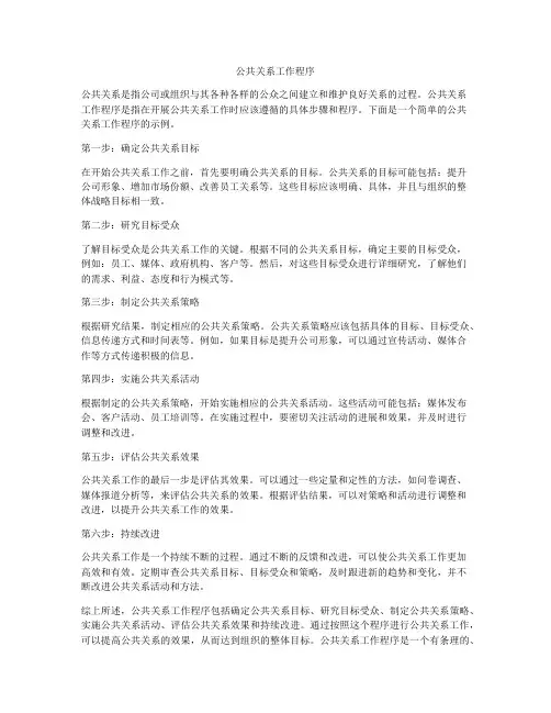 公共关系工作程序