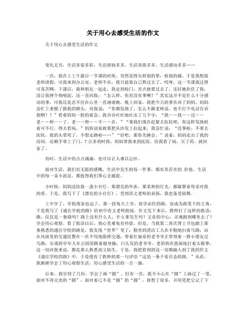关于用心去感受生活的作文