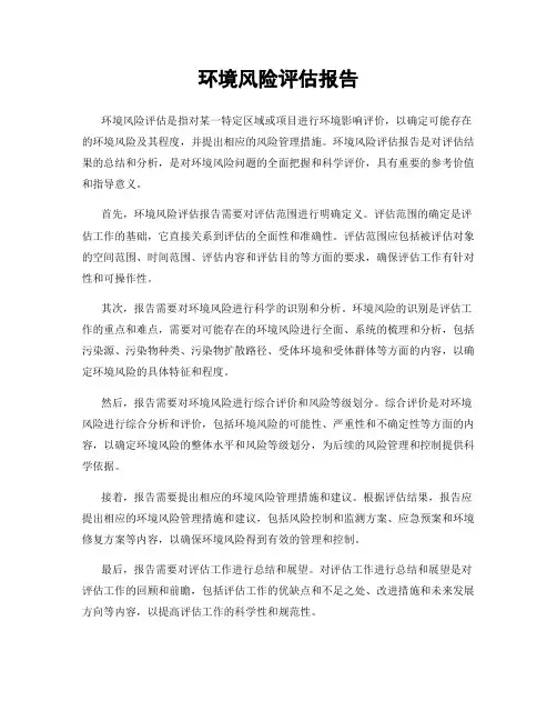 环境风险评估报告