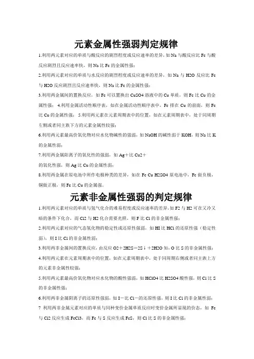 化学金属性与非金属性