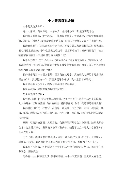 小小的我自我介绍