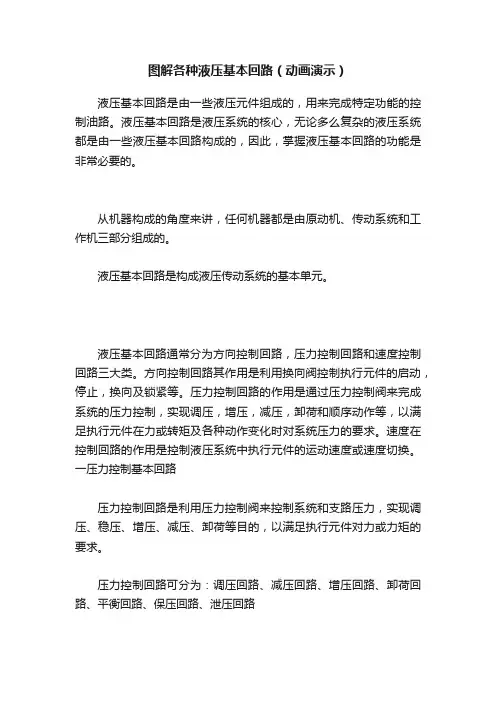 图解各种液压基本回路（动画演示）