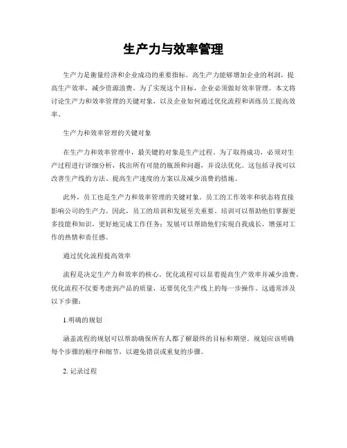 生产力与效率管理