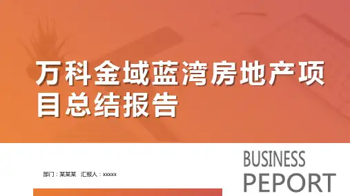 万科金域蓝湾房地产项目总结报告PPT