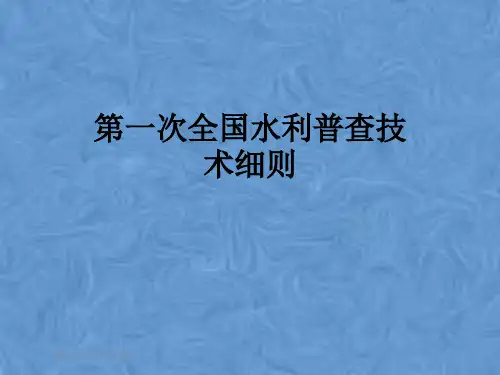 第一次全国水利普查技术细则