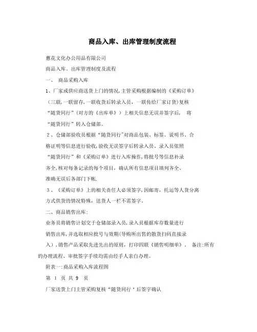 商品入库出库管理制度流程