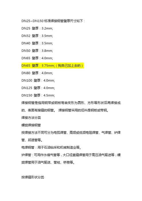 标准焊接钢管壁厚尺寸