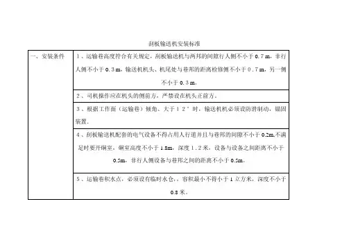 刮板输送机安装标准