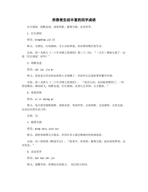 形容夜生活丰富的四字成语