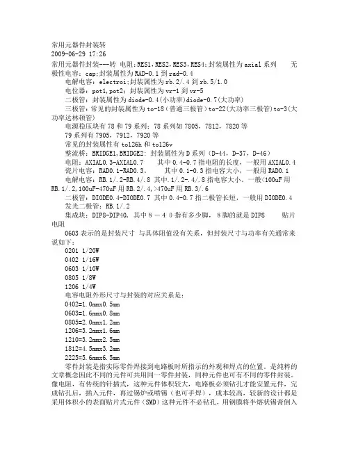 电子元器件封装
