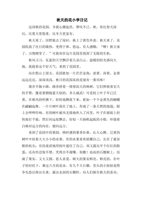秋天的花小学日记