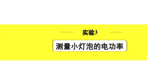 中考物理实验3  测量小灯泡的电功率