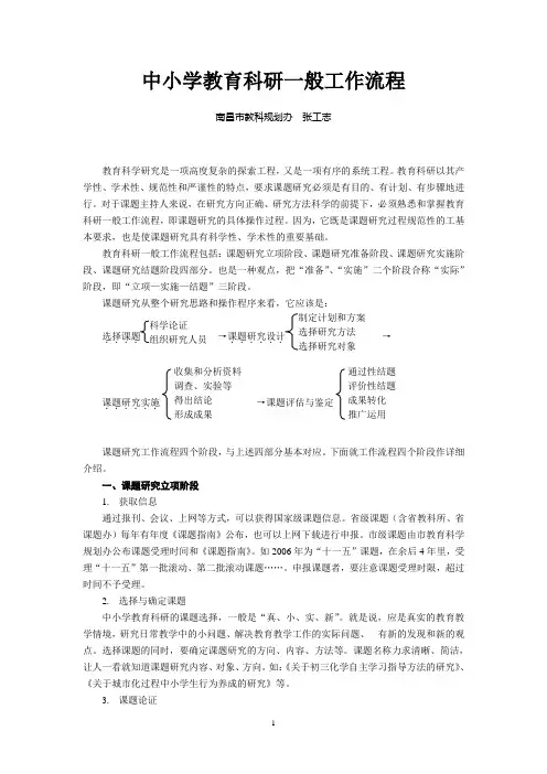 中小学教育科研一般工作流程