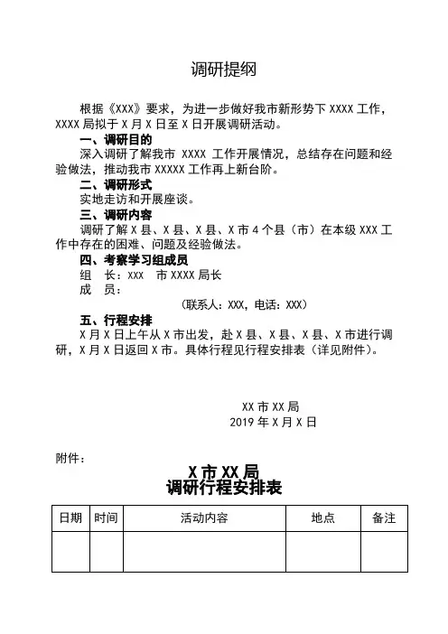 调研提纲