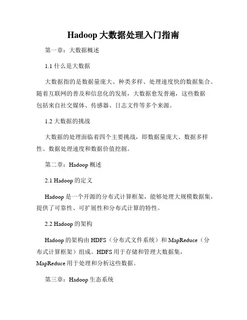 Hadoop大数据处理入门指南