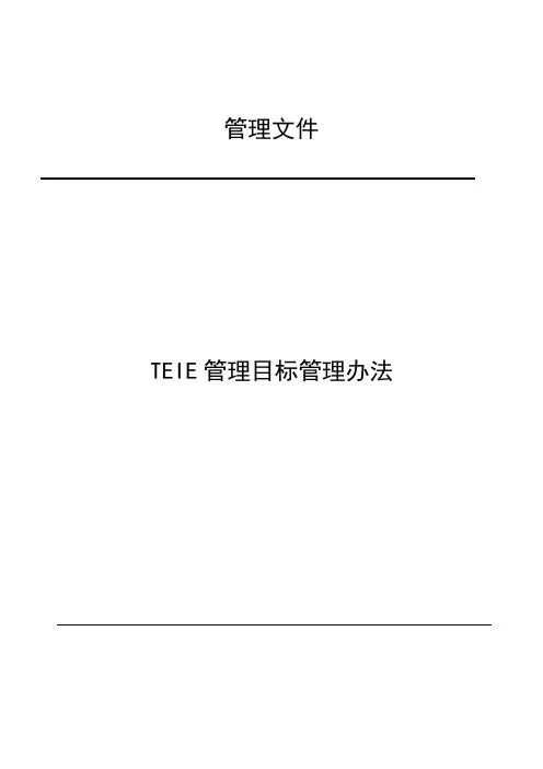 TEIE管理目标管理办法