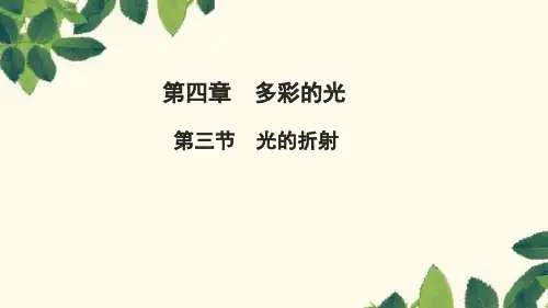 沪科版物理八年级上册 第四章 多彩的光 第三节 光的折射课件