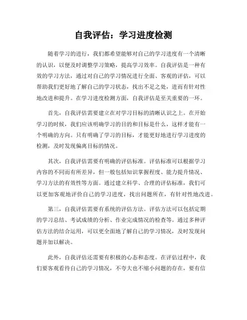 自我评估：学习进度检测