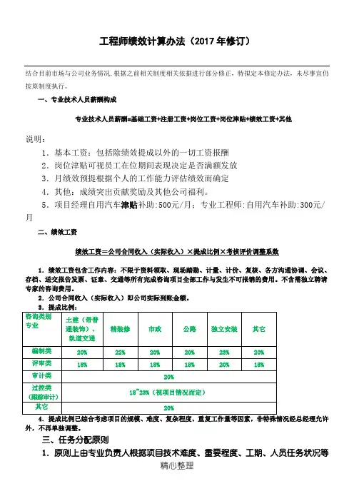 造价咨询公司绩效提成方法