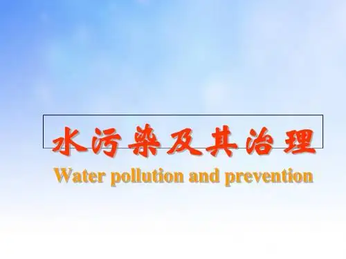 水污染及其治理ppt课件演示文稿