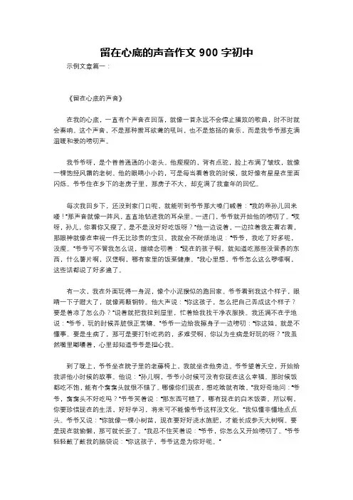 留在心底的声音作文900字初中