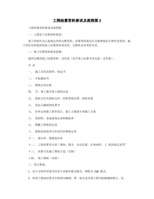 工程结算资料要求及流程图2