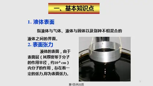 拉脱法测量液体的表面张力系数PPT课件