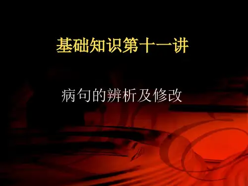 基础知识第十一讲——病句的辨析及修改