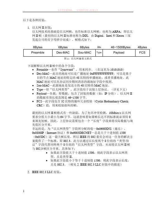 关于以太网和vlan的几种封装