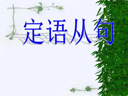 非限制性定语从句
