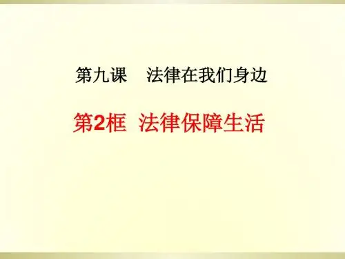 (部编版)法律保障生活 优秀课件1