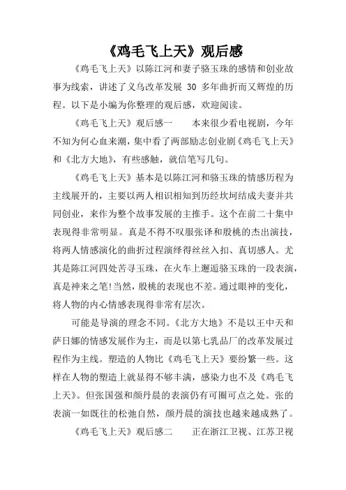 《鸡毛飞上天》观后感