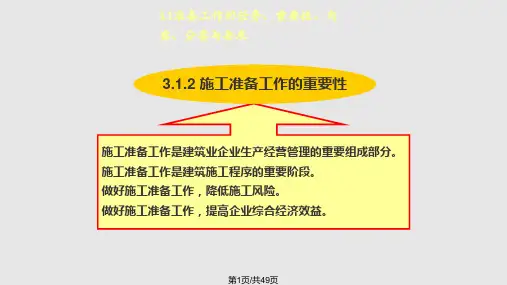 建筑工程施工准备工作PPT课件