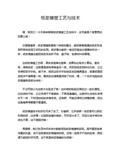 纸浆模塑工艺与技术