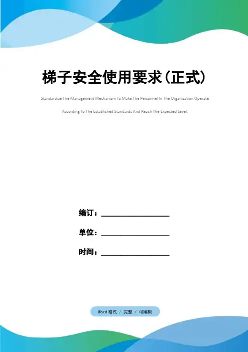 梯子安全使用要求(正式)