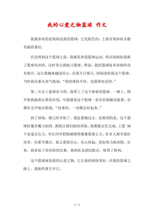 我的心爱之物篮球400字优秀范文
