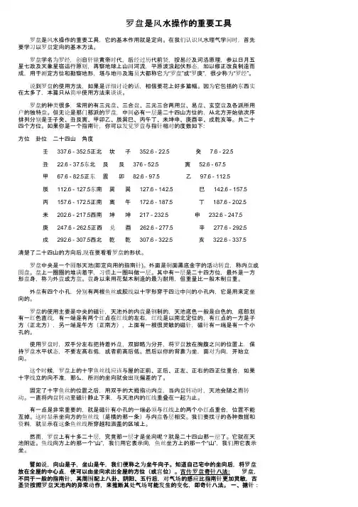罗盘是风水操作的重要工具