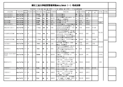 浙江工业大学2011-2012(1)排考