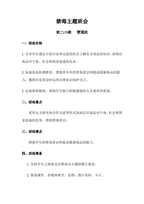 禁毒主题班会 2