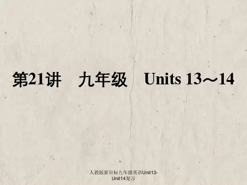 人教版新目标九年级英语Unit13-Unit14复习