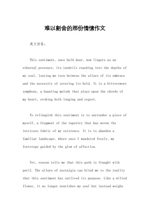 难以割舍的那份情愫作文