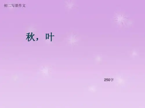 初二写景作文《秋,叶》250字(总8页PPT)