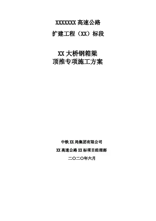 钢箱梁顶推专项施工方案