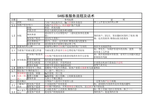 SA标准服务流程