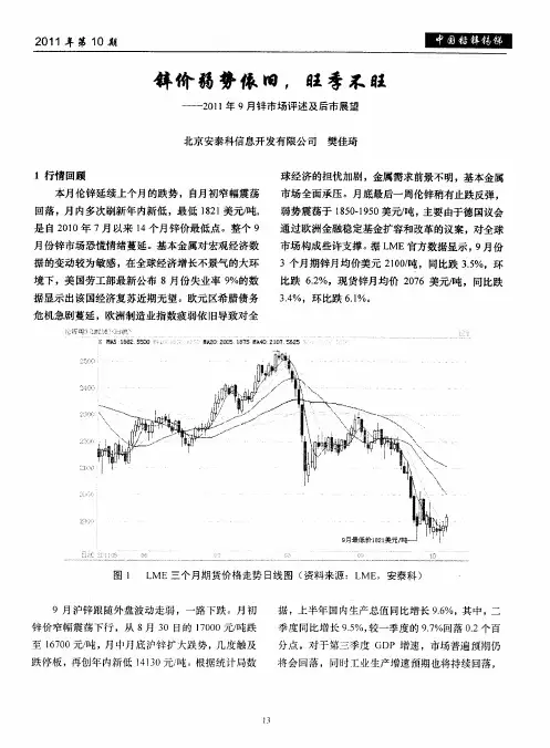 锌价弱势依旧,旺季不旺——2011年9月锌市场评述及后市展望