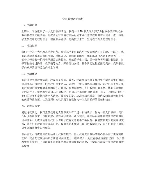党员教师活动感想